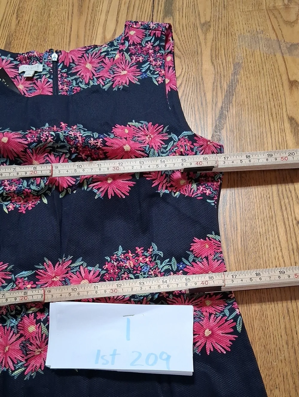 TALBOTS DRESS Womens NEW 4 PINK FLORAL Sleeveless New Navy Blue - Picture 2 of 5